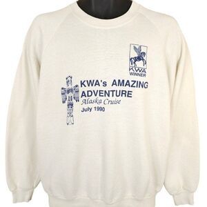 Alaska Cruise Sweatshirt Mens Size Medium Vintage 90s KWA Northwest Coast Art
